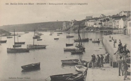 CP - Sauzon le déchargement des langoustes